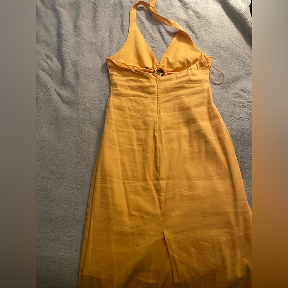 Zara orange linen halter dress - Picture 5 of 6